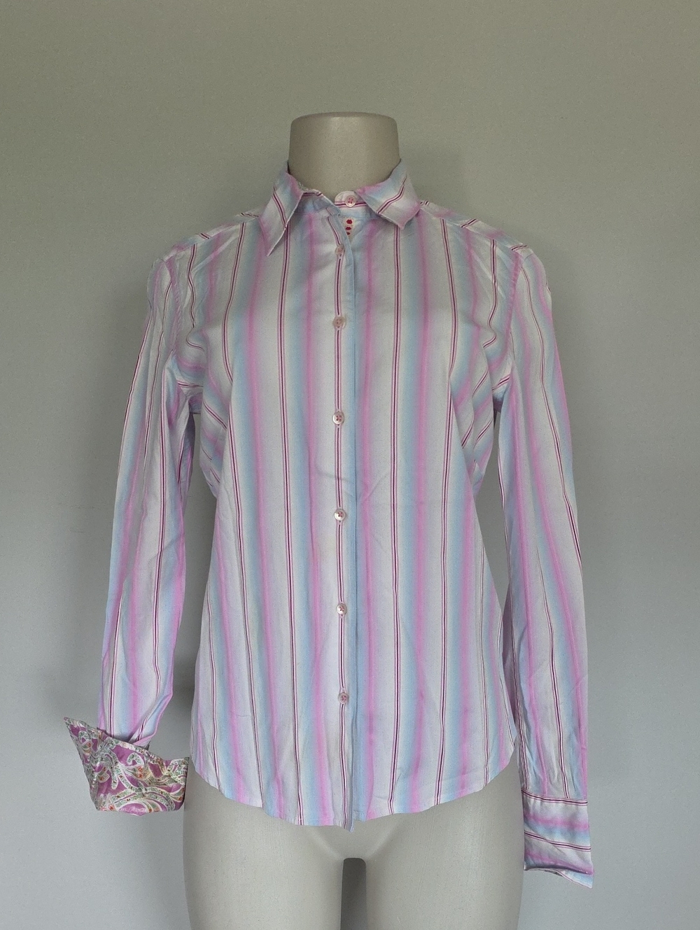 Robert Graham ladies blue/purple button up collared blouse-6